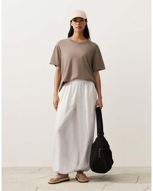 Oysho 100% Linen Bloomer Trousers - Natural