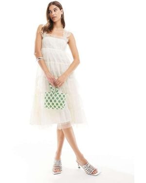 Sister Jane Cami Tulle Midi Dress - White