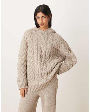 ASOS Oversized Cable Hoodie - Natural