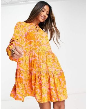 Y.A.S Smock Mini Dress - Orange