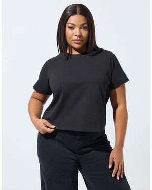 Yours Clothing Cropped Boxy T-Shirt - Blue
