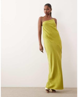 ASOS Hybrid Satin Panel Cami Maxi Dress - Yellow