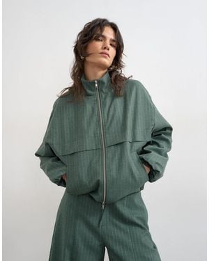 TOPSHOP Co Ord Funnel Neck Jacket - Green