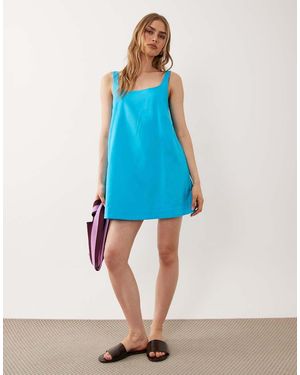 ASOS Scoop Neck Shift Mini Dress - Blue