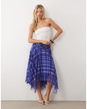 Mango Dolpin Hanky Hem Midi Skirt Co-ord - Blue