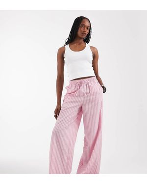 ONLY Pantalones Rosas A Rayas De Pernera Ancha De