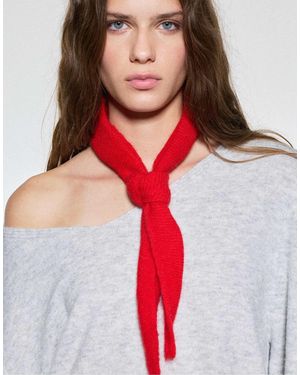 Pull&Bear – bandana-schal aus strick - Rot