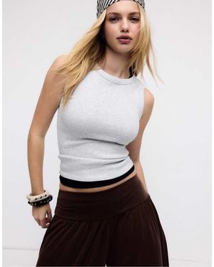 Stradivarius Basic Fitted Top - White