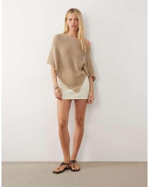 ASOS Gebreide Poncho - Naturel