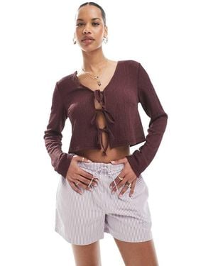 ONLY Tie Front Textu Top - Red