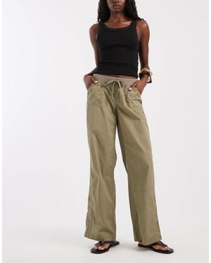 Hollister Y2k Low Rise Utility Pull On Pants - Green