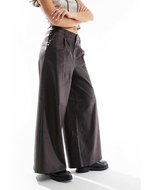 Collusion Coated Wide Leg Pu Trouser - Brown