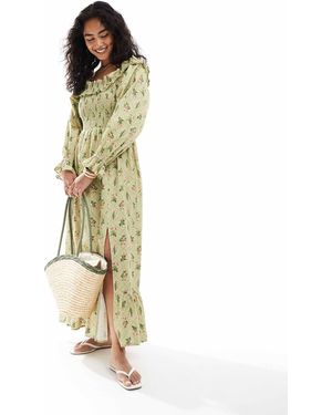 Miss Selfridge – maxikleid aus leinen - Mettallic
