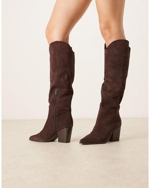 ALDO Kaely Western Detail Knee High Boots - Natural