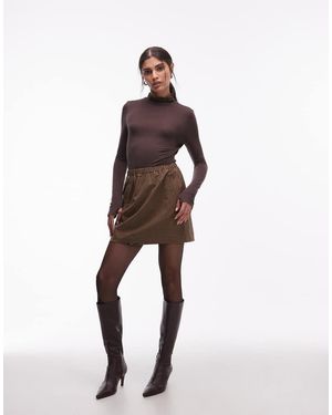 ARKET Geruite Mini-Rok Van Wolmix - Bruin