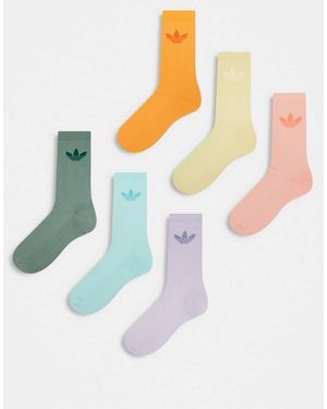 adidas Originals 6 Pack Crew Socks - White