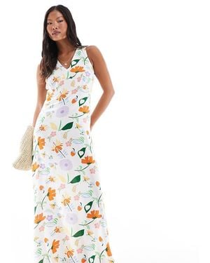 Only Petite Floral Print Maxi Dress - White