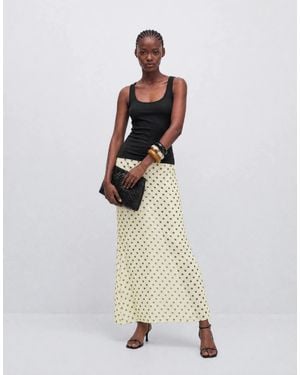 ASOS Printed Sheer Mesh Maxi Skirt - Metallic