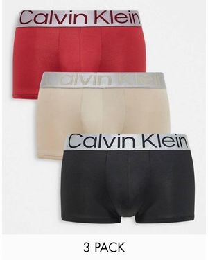 Calvin Klein 3-pack Low Rise Trunks - Red
