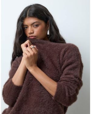 Jdy Fluffy Textured Sweater - Brown