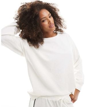 Cotton On Ribbed Long Sleeve Beach Top - White