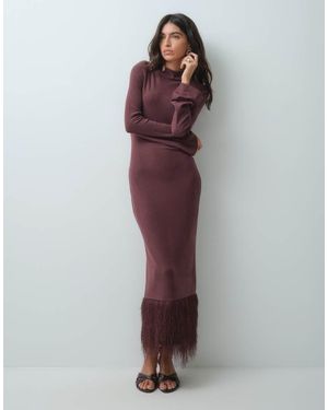 ASOS Superzachte Fluffy Midi Jurk - Paars