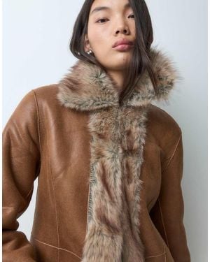 Urbancode Imitatie Shearling Penny Lane-Jas - Bruin