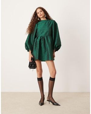 Sister Jane Dream Jacquard Mini Dress - Green