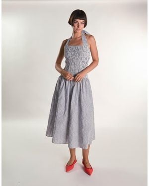 Glamorous Drop Waist Halter Dress - Multicolour