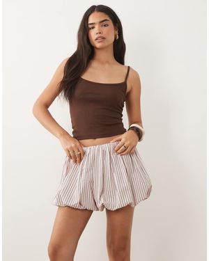 ASOS Pantaloncini A Palloncino Rosa E Marroni A Righe - Viola