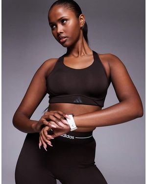 adidas Originals Adidas Training Optime High Support Sports Bra - Grey