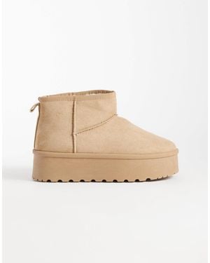 SEQWL Mini Flatform Boots - Natural