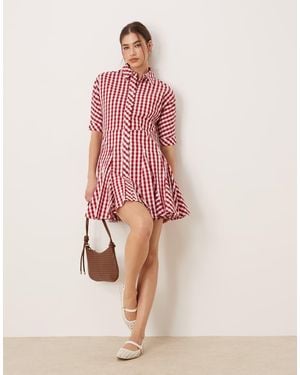 Glamorous Swing Mini Shirt Dress - Pink
