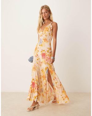 Never Fully Dressed Satin Slip Maxi Dress - Natural
