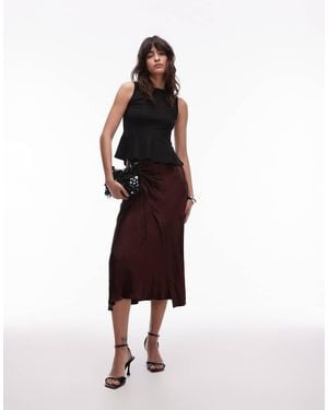 & Other Stories Textures Satin Wrap Skirt - Brown