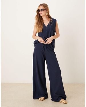 ASOS – strukturierte strickhose - Blau