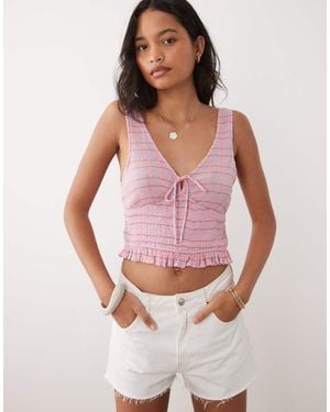 Rip Curl Rip Curl Gingham Shirred Beach Top - Pink