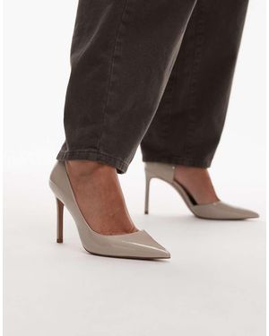 Mango Faux Leather Heeled Stiletto - Grey