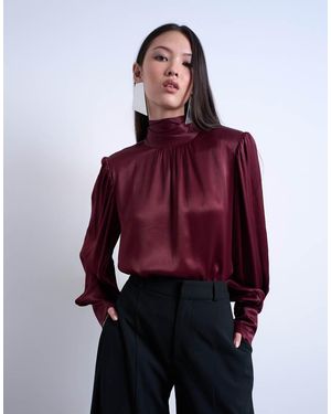 TOPSHOP Satijnen Blouse Met Sjaal - Rood