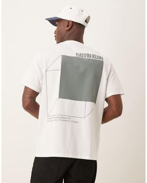 Calvin Klein 3d Box Back Print T-shirt - Natural