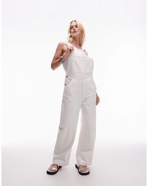 ARKET Washed Twill Denim Workwear Overalls - White