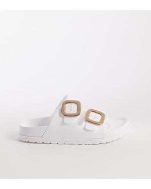 London Rebel Astra Double Buckle Sandals - White