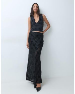 Pretty Lavish Lace Maxi Skirt Co-ord - Blue