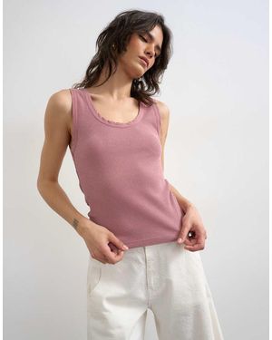 TOPSHOP Hemdje Van Wafelstof Met Geweven Afwerking - Roze