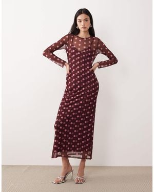 Never Fully Dressed Mesh Midaxi Dress - Red