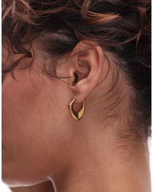 TOPSHOP Sonia Waterproof Stainless Steel Hoop Earrings - Brown
