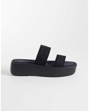 Calvin Klein Jeans Webbed Flatform Sandal - Black