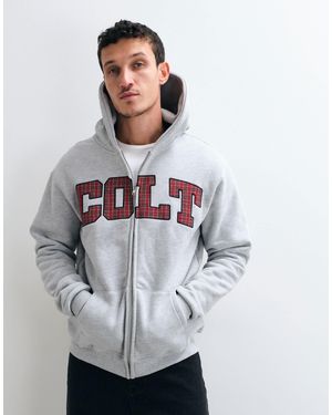 Colt MCR Colt regular-fit hoodie mit reißverschluss und arc-logo - Grau
