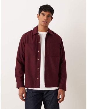 ASOS Wool Mix Overshirt - Red