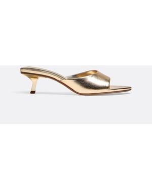 Stradivarius Sandales mules à talon métalliques es - Neutre